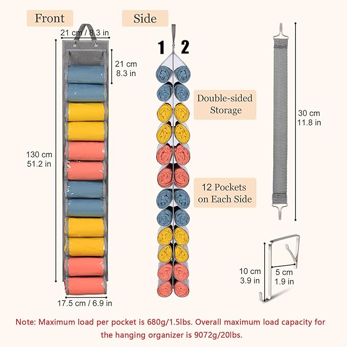 Lirex Hanging Yoga Legging Storage Organizer