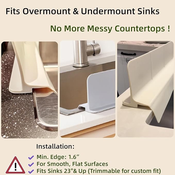 Sink Splash Guard for Kitchen, Splatter Screen & Silicone Water Guard