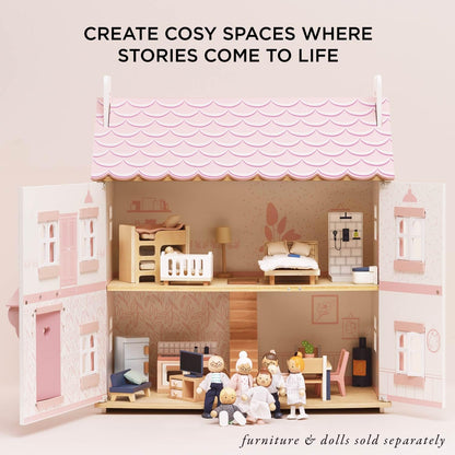 Le Toy Van - Iconic Sophie's Large Wooden Doll House | Dream House Wooden Dolls House Play Set | Great As A Gift | Suitable for Ages 3+