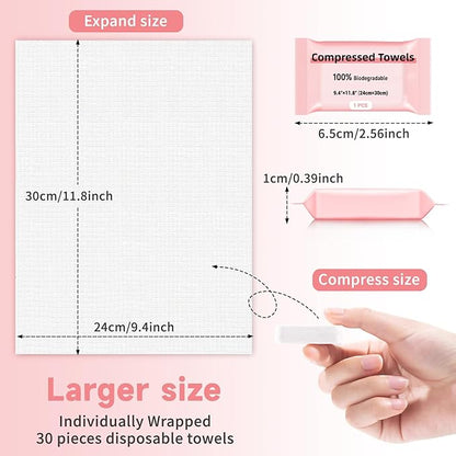 Disposable Compressed Face Towels, Ultra Soft Large Size Compressed Towel