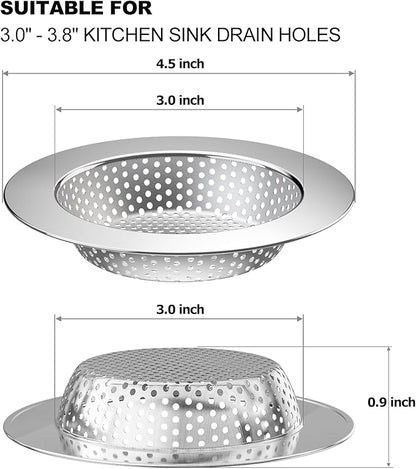 2PCS Kitchen Sink Drain Strainer/Catcher/Basket/Cover/Filter/Trap/Screen