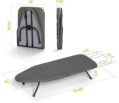 Small Ironing Board Tabletop, RAINHOL Compact Portable Iron Board Foldable