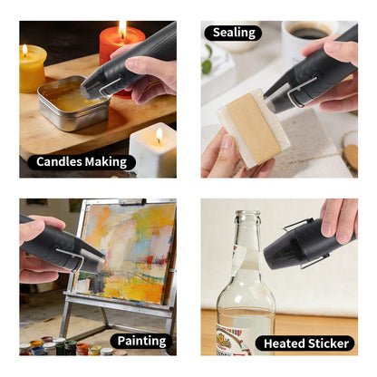 VortecSys Heat Gun for Crafting, 110V 350W Handed Hot Air Gun, 3.28FT Ultra-Long Cable Portable Heat Gun with Stand and Power Cord for Shrinking Wrapping PVC, DIY Embossing and Drying Paint (Black)