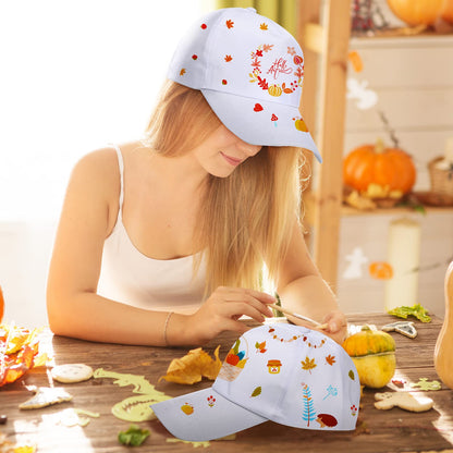 Xtinmee 50 Pieces White DIY Hats for Kids White Baseball Caps Adjustable Back Strap Blank Baseball Hats for Kids Class Project DIY Making, Painting, Hiking, Camp, Sport Outdoor Activities