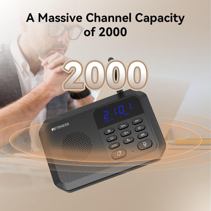 Retekess TH201 Wireless Intercom System, Room to Room Intercom, 1 Mile Working Distance, Plug and Play, Intercom Communication System for Business