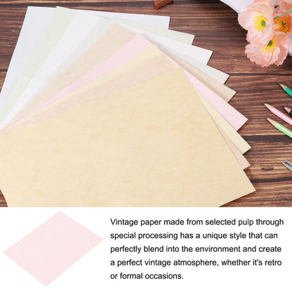 Rebower 25 Sheets Parchment Paper Aged Look Stationery 200GSM Vintage Paper Sheet, [for Certificate, Invitation, Envelope] - 8.5 x 11 Inch/Pink