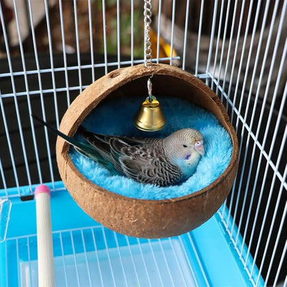 VTurboWay 2 Pack Bird Nest Mat, Bird Coconut Shell Pad for Bird Parrot Budgie Parakeet Cockatiel Conure Lovebird Canary Finch Nest (Colors May Vary)
