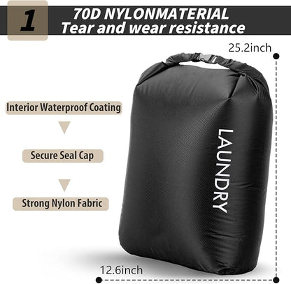 Travel Laundry Bag, Vacuum Compression Dirty Clothes Travel Bag Waterproof Wet