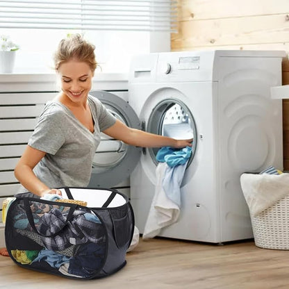 4 Pcs Popup Mesh Laundry Basket, Collapsible Laundry Hamper