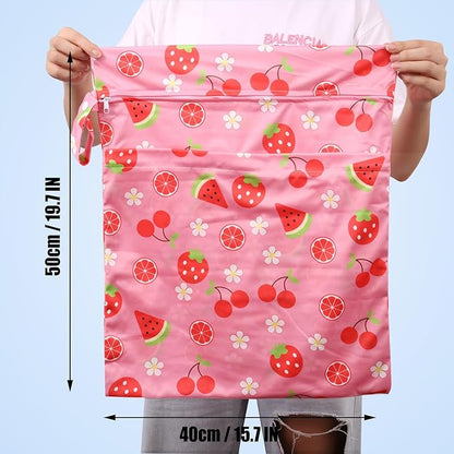 2pcs Travel Waterproof Laundry Bag, Cloth Diaper Wet Dry Bags