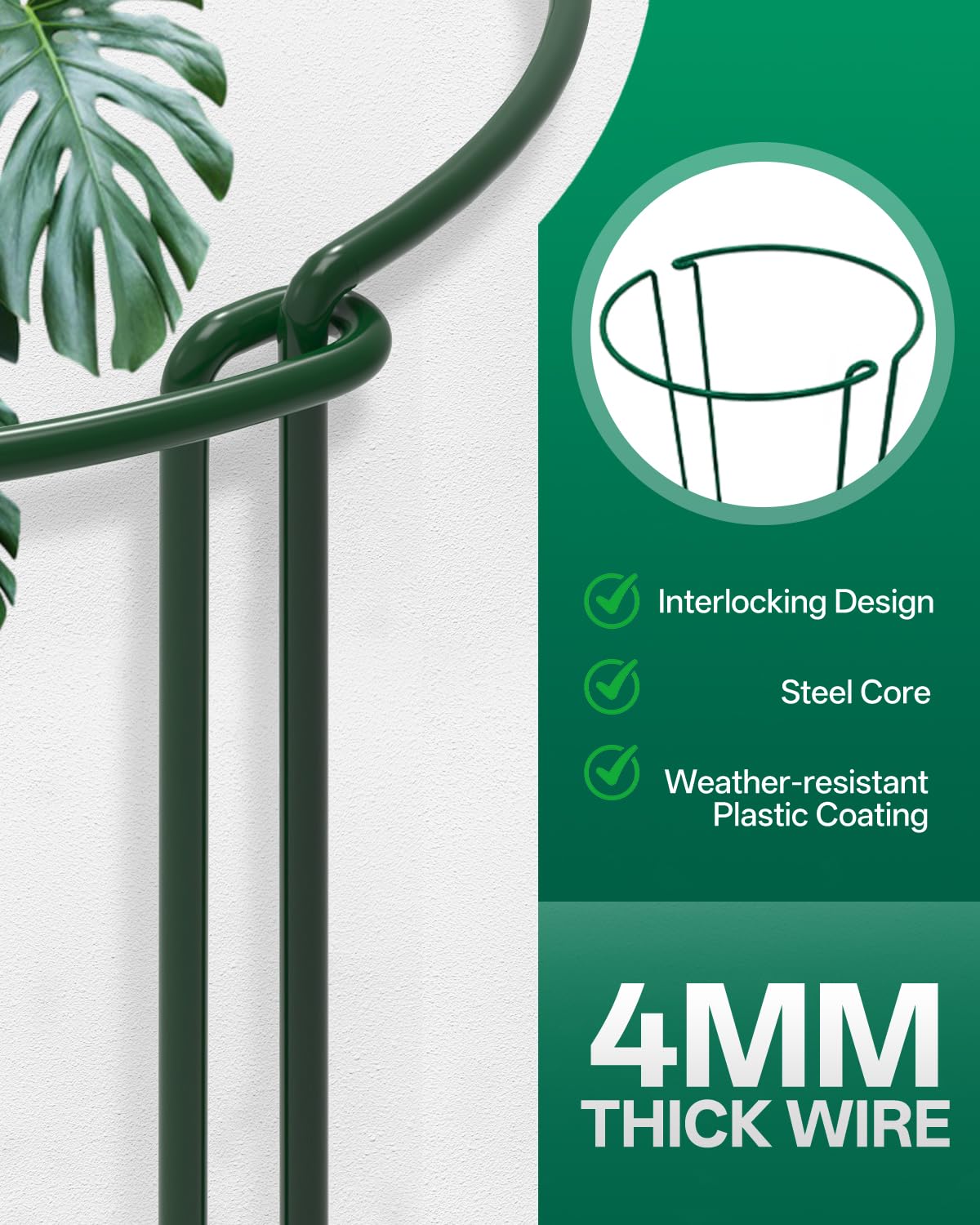Breeze Touch 8 Pack Plant Support Stakes, 32 Inch Plant Stakes for Outdoor Plants, Peony Cage with 15 Pcs Green Lables, Peony Cages and Supports, Peonies Support Cages Flower Stakes for Plants