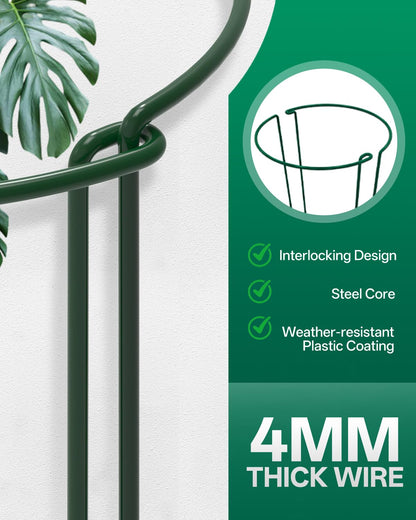 Breeze Touch 8 Pack Plant Support Stakes, 32 Inch Plant Stakes for Outdoor Plants, Peony Cage with 15 Pcs Green Lables, Peony Cages and Supports, Peonies Support Cages Flower Stakes for Plants