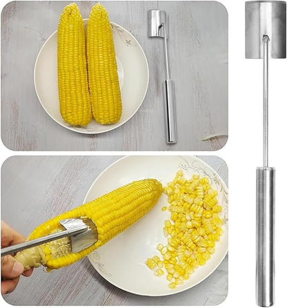 Corn on the Cob Remover Long Handle Stainless Steel Corn Stripping Tool,corn cob stripper, corn peeler for corn on the cob, Stainless Steel Corn Stripper Tool (1)