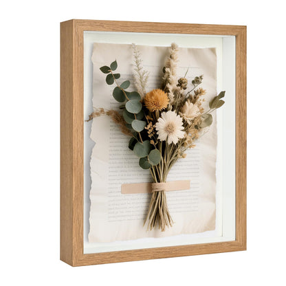 8x10 Shadow Box Frame Display Case for Baby Keepsakes, Wedding Photos, Sports Tickets, Dried Flowers, Crafts Memorabilia Wall Decor(8×10，Natural