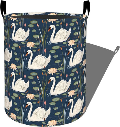 Elegant Swan Laundry Basket