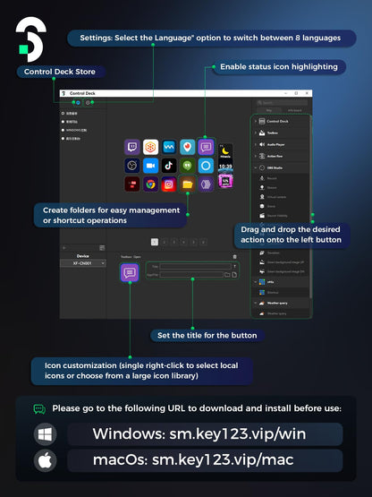 SOOMFON Stream Controller Stream Control Deck with 15 LCD Macro Keys Customizable to Trigger Actions in OBS Twitch YouTube Compatible with PC & Mac for Content Creators Streaming Gaming