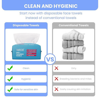 100 Sheet Daily Cleansing Towels Ultra Soft Dry Wipes
