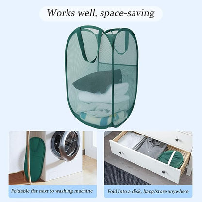 Upgraded 100L Extra Large Mesh Pop Up Laundry Basket