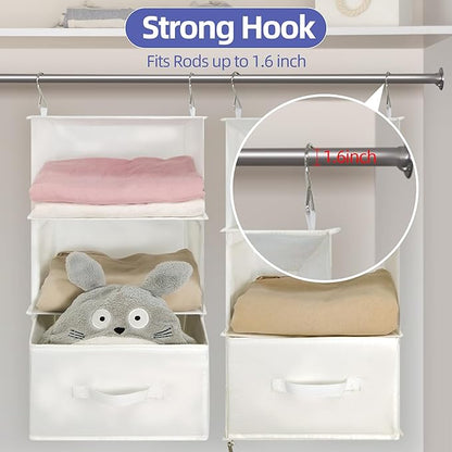Twira 6-Shelf Hanging Closet Organizer, 2 Separable 3-Shelf Hanging Shelves