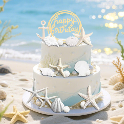 Beach Cake Topper Shells Cake Toppers Starfish Conch Cake Toppers