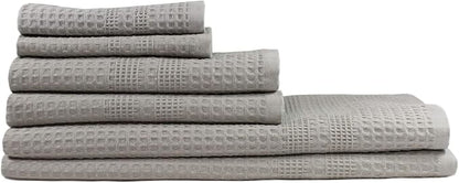 GILDEN TREE Waffle Towel Set Quick Dry Thin | 2 Bath Towels | 2 Hand Towels | 2