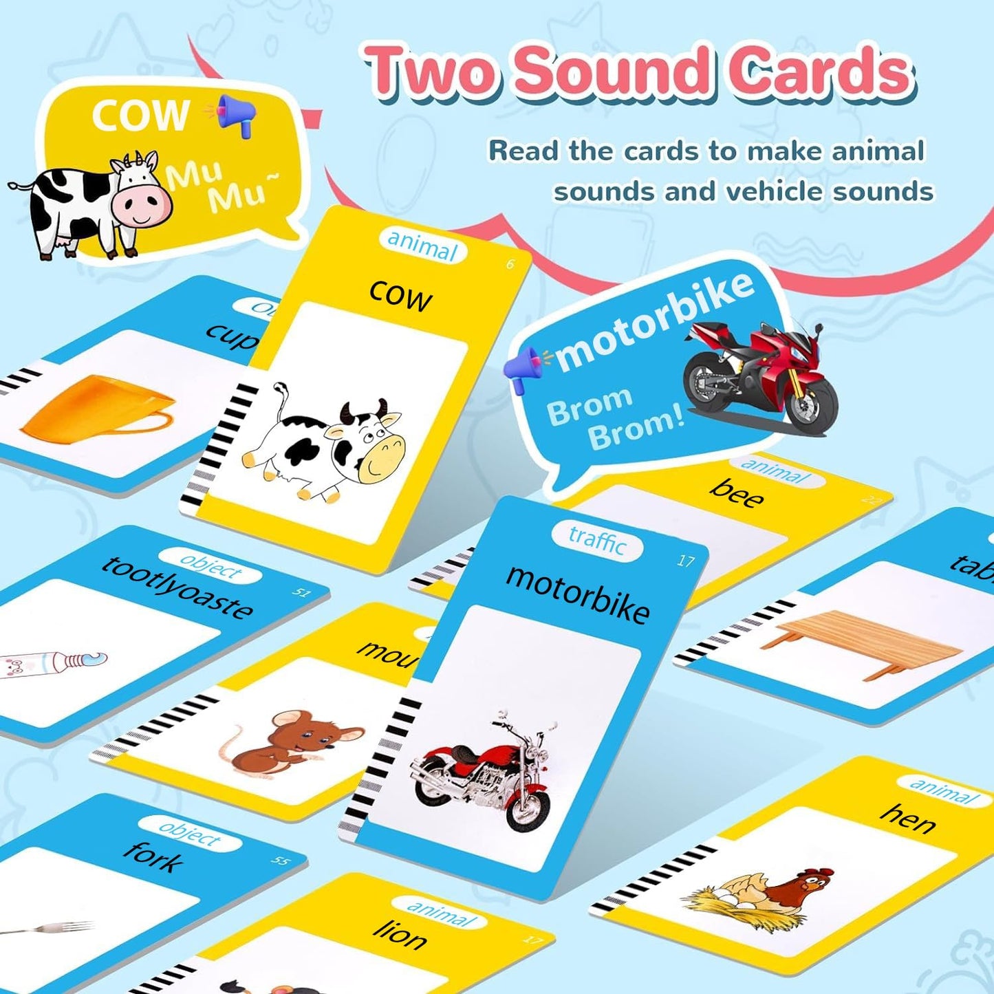 Talking Flash Cards for Toddler, Learning Montessori Toys with 224 Sight Words, Pocket Speech for Toddlers Therapy Toys, Children's Sensory Preschool Learning Educational Birthday