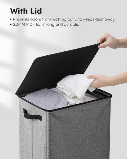SOLEDI Laundry Hamper with Lid 100L Large & Tall Collapsible Laundry Basket