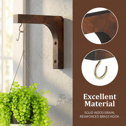 Abaodam Wooden Wall Plant Hanger Indoor Hanging Plant Hooks for Wall Mounted Flowerpot Bracket Suitable for Patio Balcony Garden Decor