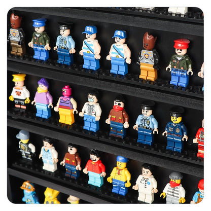 DuvinDD Display Case Wall-Mounted Lego Minifigure Display Case Floating Lego Shelves Wooden Display Cabinet with UV Protect Door, Lockable Dustproof Showcase Thimble Display Case