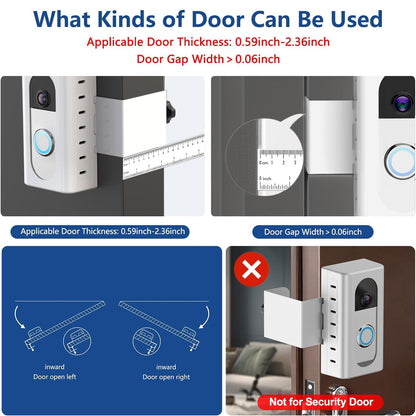 KIMILAR Anti-Theft Video Doorbell Mount Compatible with Ring/Blink Wireless Video Doorbell, Adjustable Mounting Bracket Accessories for Houses, Apartments, Businesses, Not for Security Door