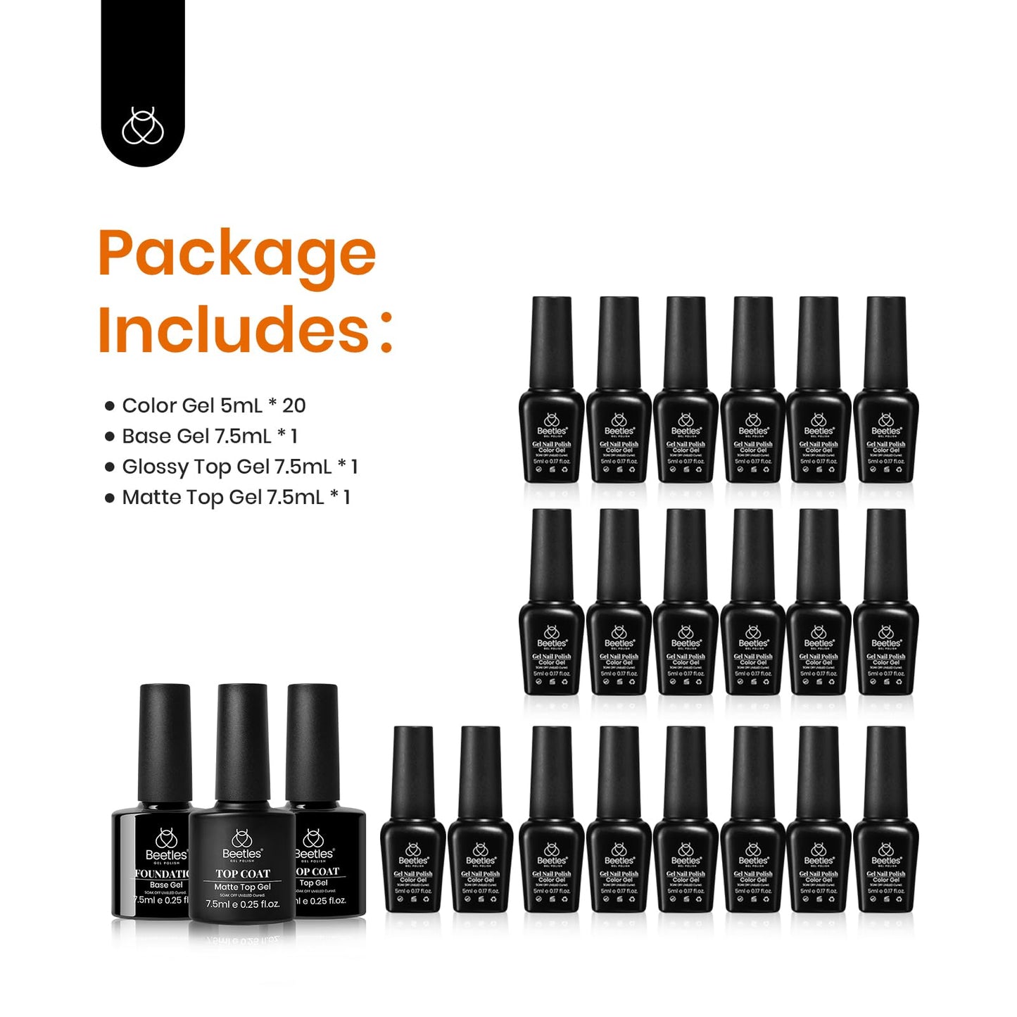 Beetles Halloween Gel Nail Polish - 39 Pcs Jelly Nail Set Glitter Changing Nail Polish Kit Treasure Box Collection with 3Pcs Base Matte and Glossy Top Soak Off Nails