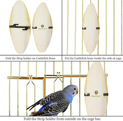 SunGrow 4 Pack Large 6-inch Cuttlefish Bones for Cockatiels, Turtles, Shrimp, Calcium for Beak Trimming, Cuddle Bone for Sharp Beaks, Calcium Block Stone for Egg-Laying Birds