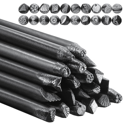 Moxweyeni 20 Packs Metal Stamping Kit Steel Punches 4 mm Flower Punch Stamp Set Practical Stamping Jewelry Tools for Ring Jewelry DIY Craft(Fresh Style)