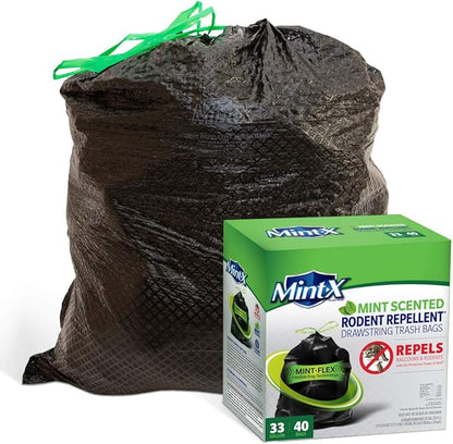 Mint-X Rodent Repellent Outdoor Home and Industrial Trash Bags