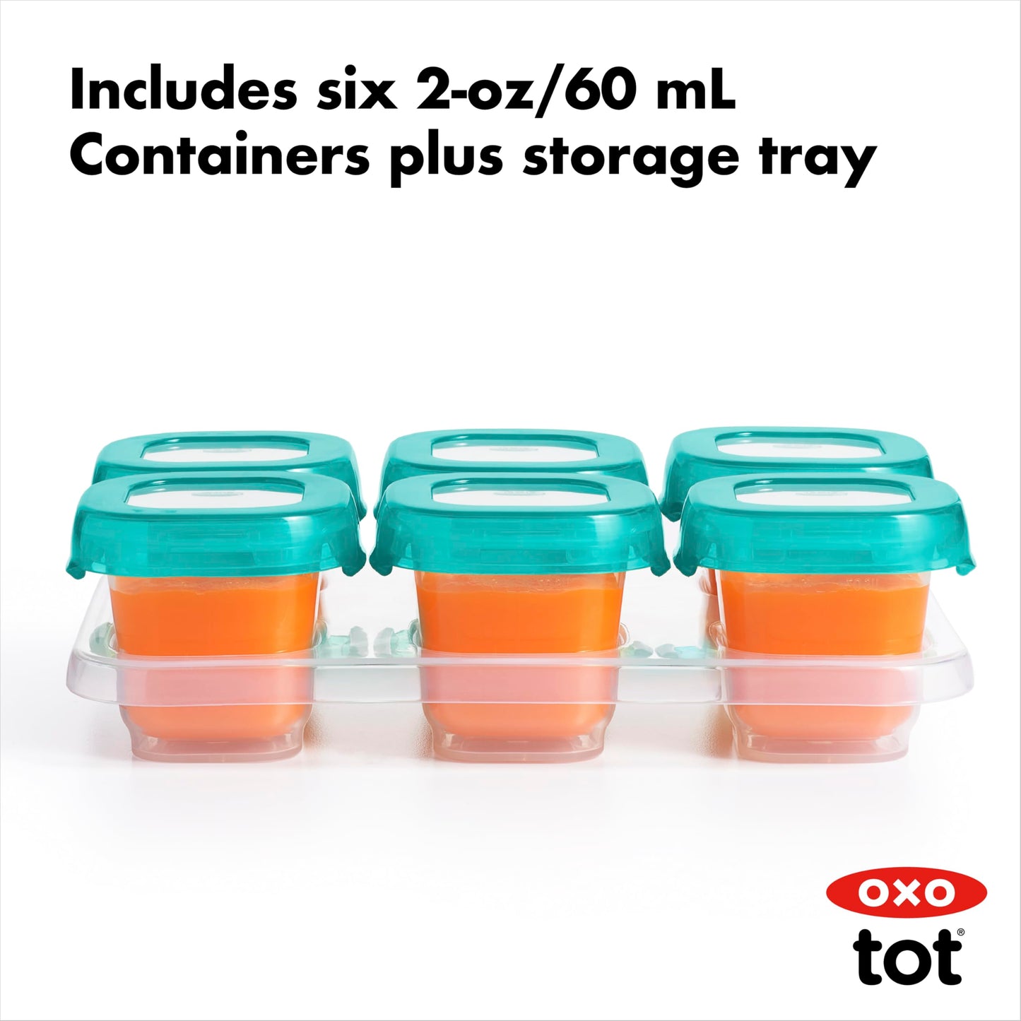 OXO Tot Baby Blocks Freezer Storage Containers 2 Oz - Teal