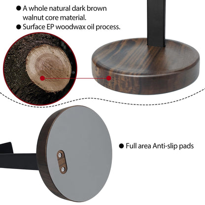 GEVO Headphone Stand for Desk - Wooden Headset Stand for Desk - Wooden Headphone Holder with Airpods Max and More