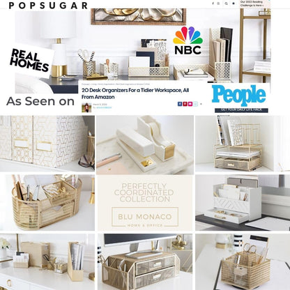 BLU MONACO Magazine Basket: Grey Leather Bathroom Holder – Stylish Modern Rack and Newspaper Stand, Decorative Floor-Mounted Organizer for Elegant Bathroom Storage.