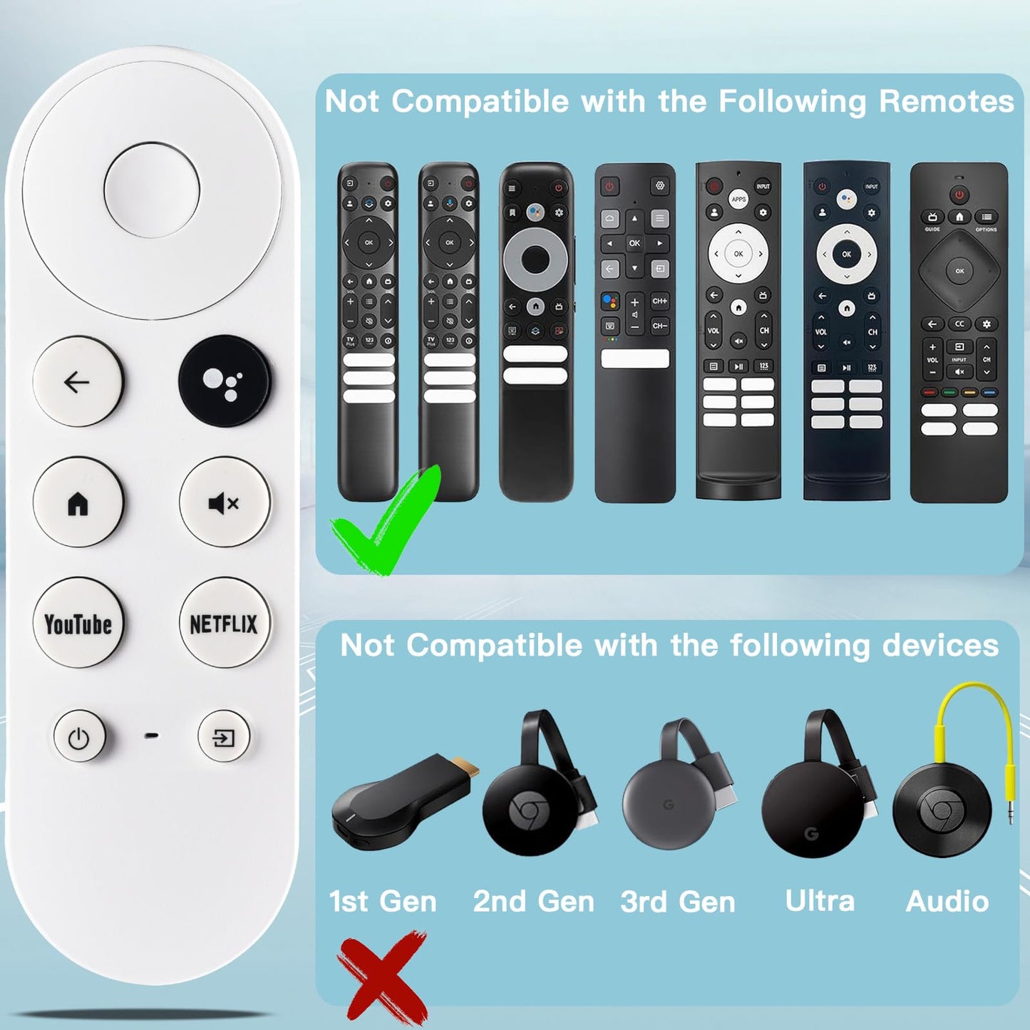 for TCL Google TV Remote, RC813 for Voice Replacement Control,for Android Mini-LED QLED 4K UHD Smart Television, with 6 Shortcut Buttons for NEIFLX/Prime/YouTube/TCL/Apple TV Buttons