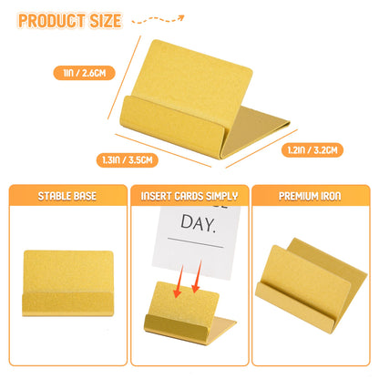 Urban Deco Table Card Holder Metal Place Card Holders Steel Card Holders for Photos, Food Signs, Memo Notes, Weddings, Restaurants, Birthday (Gold 24PK)