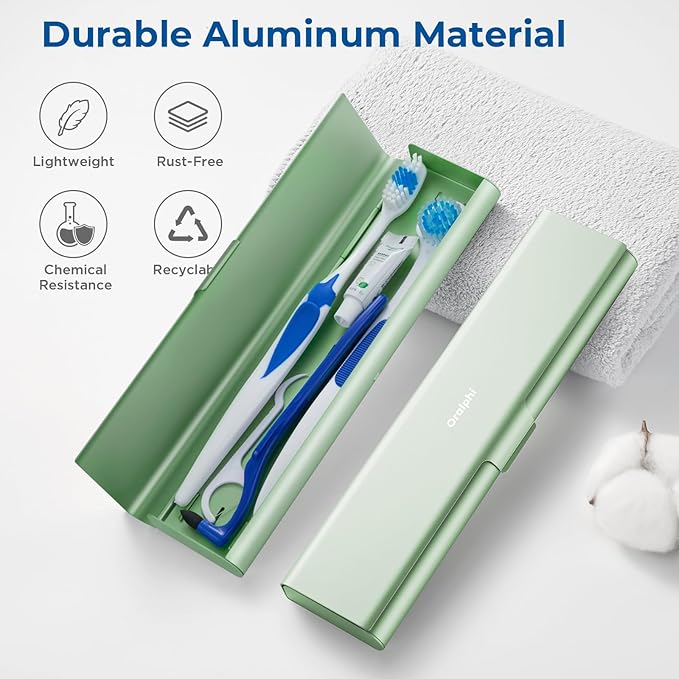 Wider Aluminum Toothbrush Travel Case, Portable Travel Toothbrush Holder
