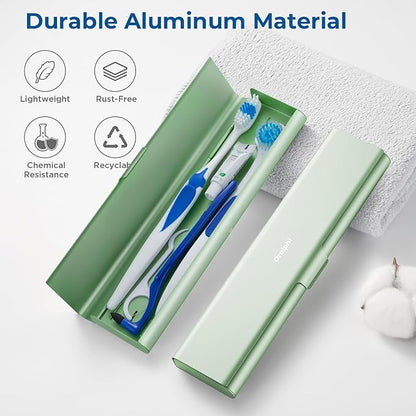 Wider Aluminum Toothbrush Travel Case, Portable Travel Toothbrush Holder