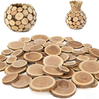 210pcs roundwood Slices,Chips! Perfect for Art and DIY Enthusiasts, These Chips can be Used to Create Your own vases or Decorate Party Walls with Unique Ornaments. (210)