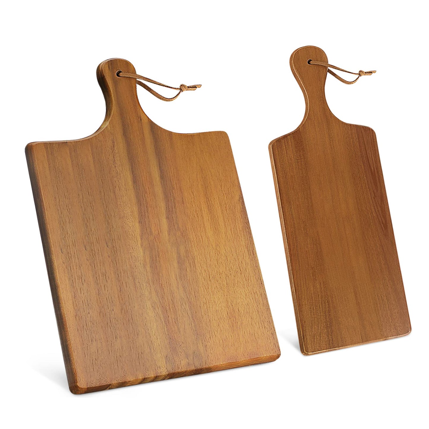AIDEA Wood Cutting Board with Handle, Cheese Board Charcuterie Board for Cutting and Serving, 17"X11" with 17"X6"