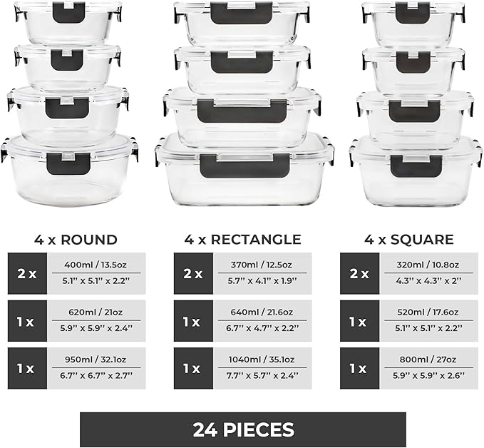 Freshware Glass Storage Containers