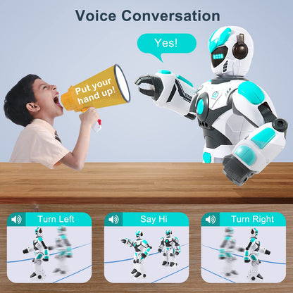 HPROMOT RC Robot Toy for Kids Remote Control Robot Toy, Smart Gesture Sensing Rechargeable & Programmable Robot Walking Dancing Singing Chirstmas Gift for 3-15 Years Old Boys Girls