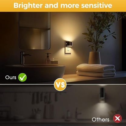 L LOHAS LED Night Lights Plug into Wall, 2 Pack Modern Night Lights, Dusk to Dawn Sensor Nightlight,0-100LM Brightness Adjustable, 3000K Soft White