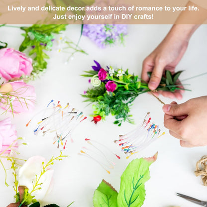 MECCANIXITY 3mm Double Head Flower Stamen 960 Pcs Bright Artificial Floral Stamens Pistil for Christmas Wedding Flowers Making Scrapbook Decoration DIY Crafts, White