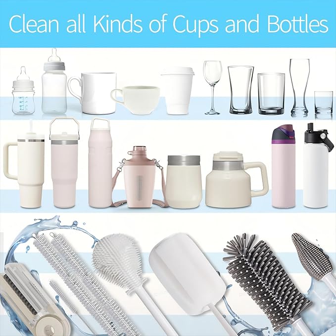 8Pcs Water Bottle Cleaner Brush Compatible