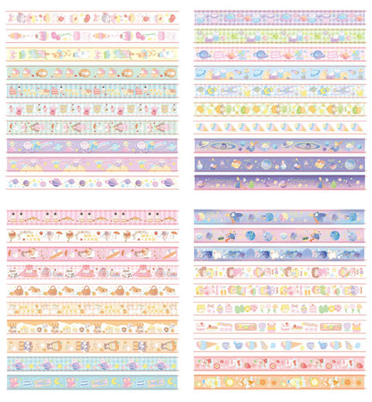 MAFELOE 2 Meters Long 60 Rolls Washi Tape Set, Decorative Adhesive Supplies for Scrapbook, Arts & Crafts-Cute Suit (Pink Box)