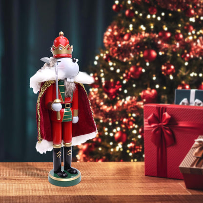 Tngan 11" Wooden Mouse King Nutcracker, Festive Christmas Decoration, Handcrafted Mouse Themed Nutcracker Collectible Christmas Decor for Tabletop, Shelves, and Fireplace Mantel